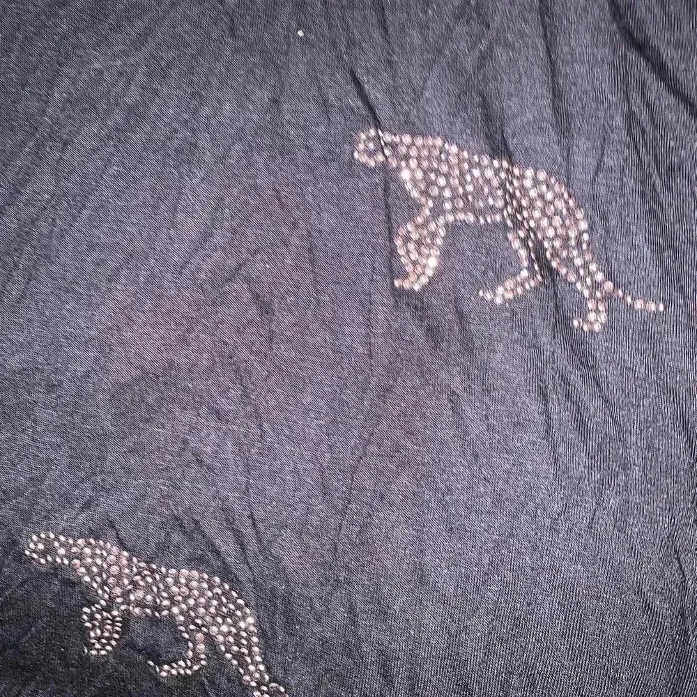 Forever 21 Black Sleeveless Tank  Embellished Cheetah Leopard Animal - Picture 2 of 2